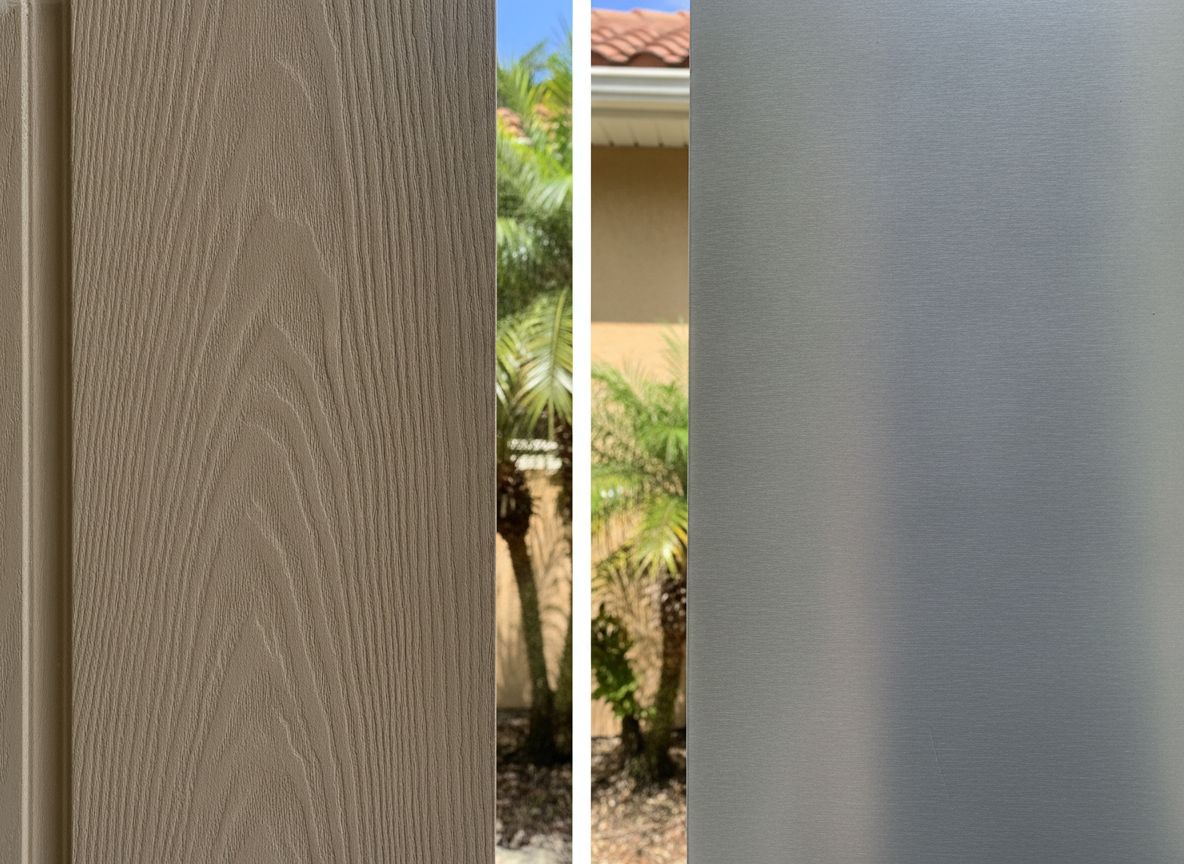 Fiberglass and steel entry door textures compared